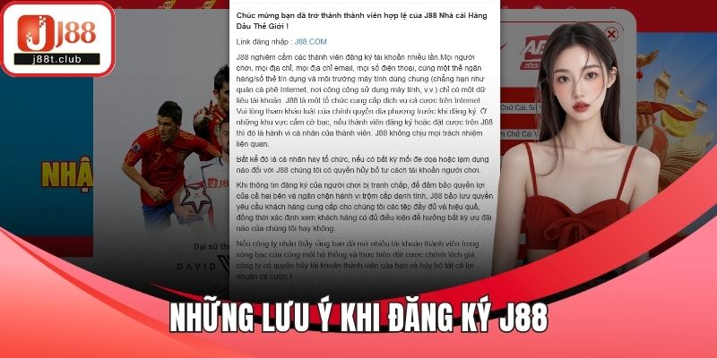 Những lưu ý khi đăng ký J88